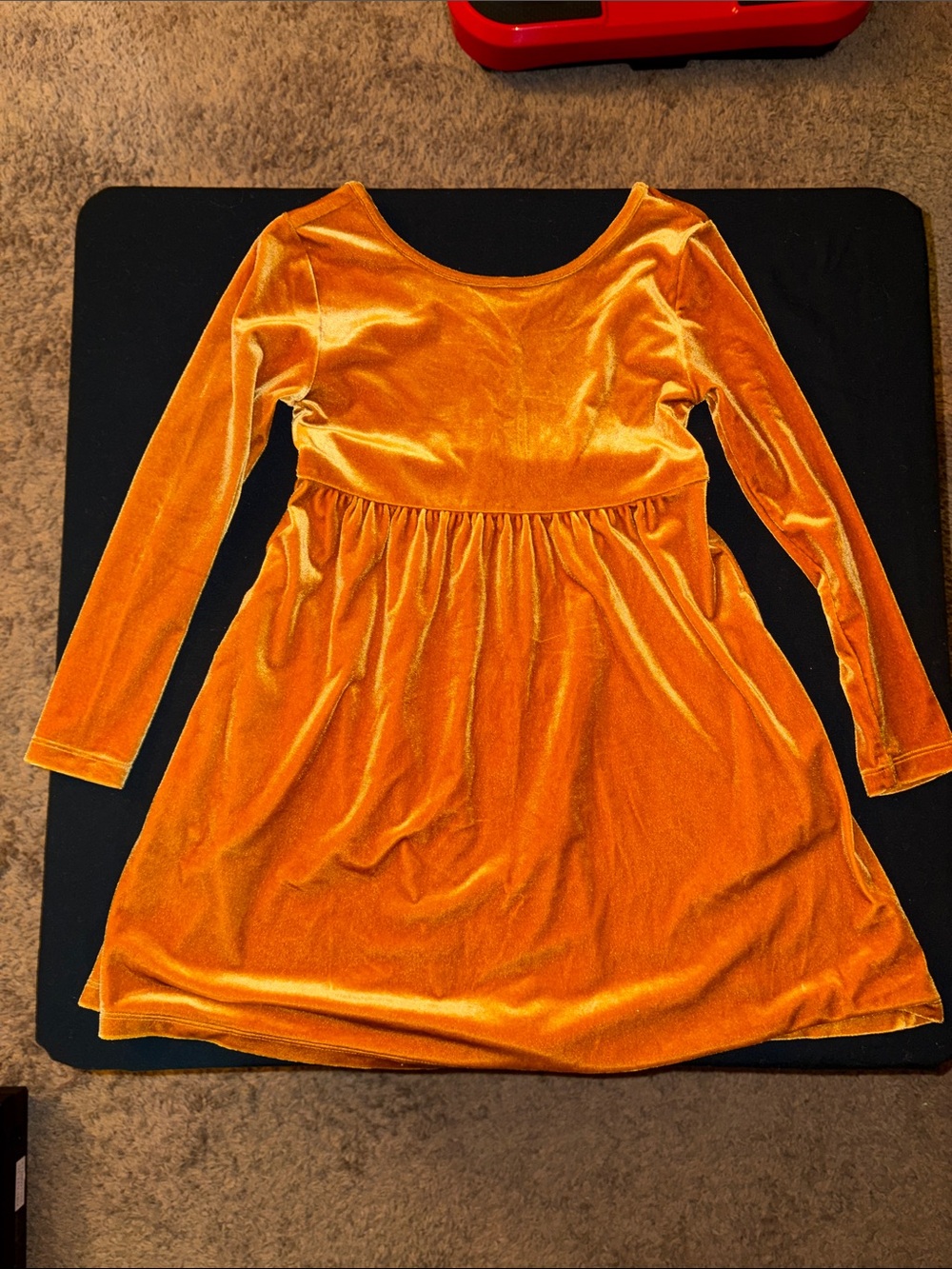 Old Navy Velvet Scoop Neck Dress in Golden